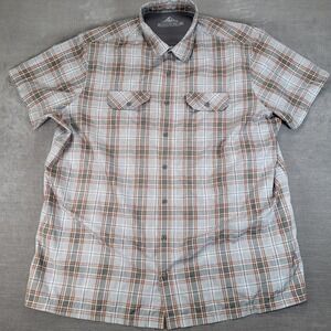 Croft & Barrow Mens 2Xb Plaid Quick Dry Short Sleeve Button‎ Up Shirt Adventure